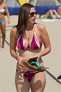 busty girl in colorful bikini